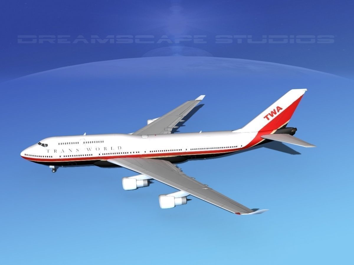Boeing 747-400 TWA 2 3D model_9