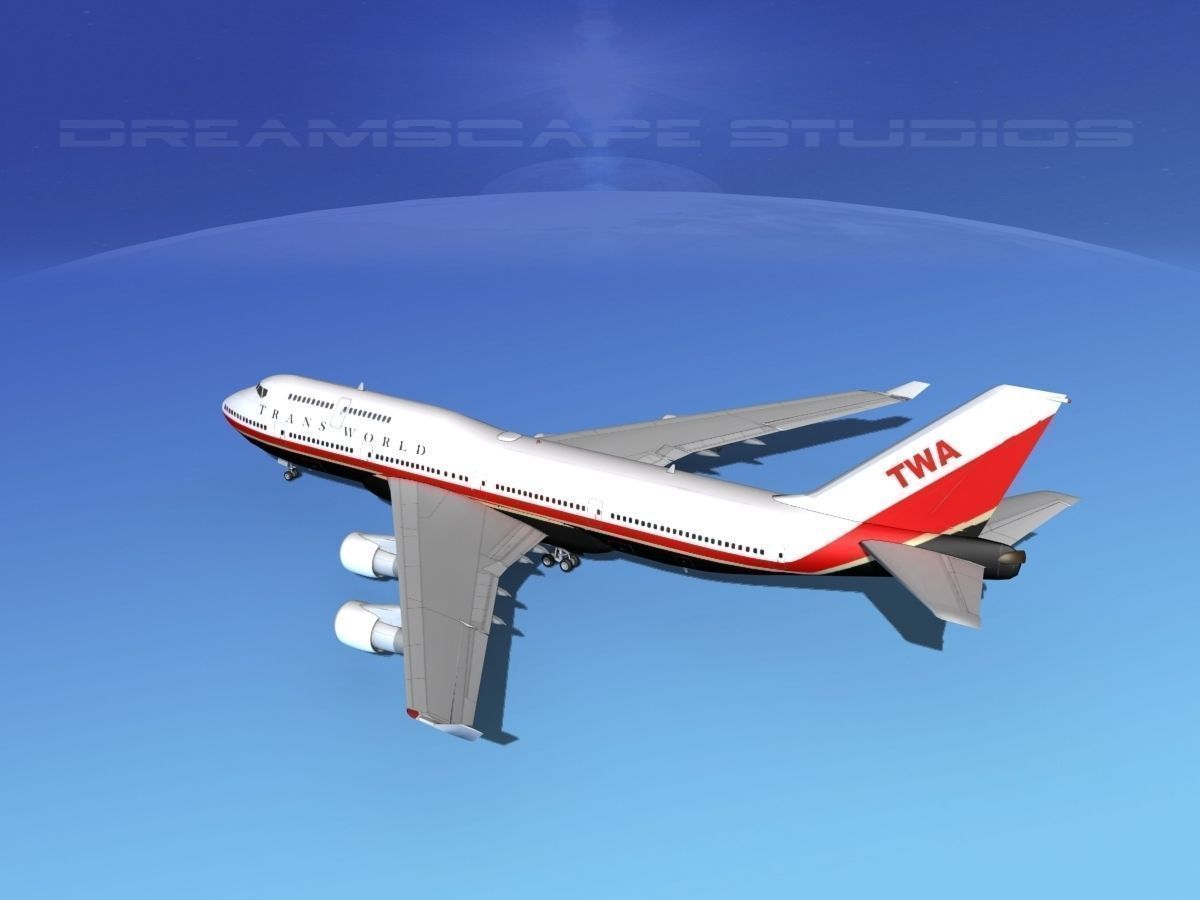 Boeing 747-400 TWA 2 3D model_8