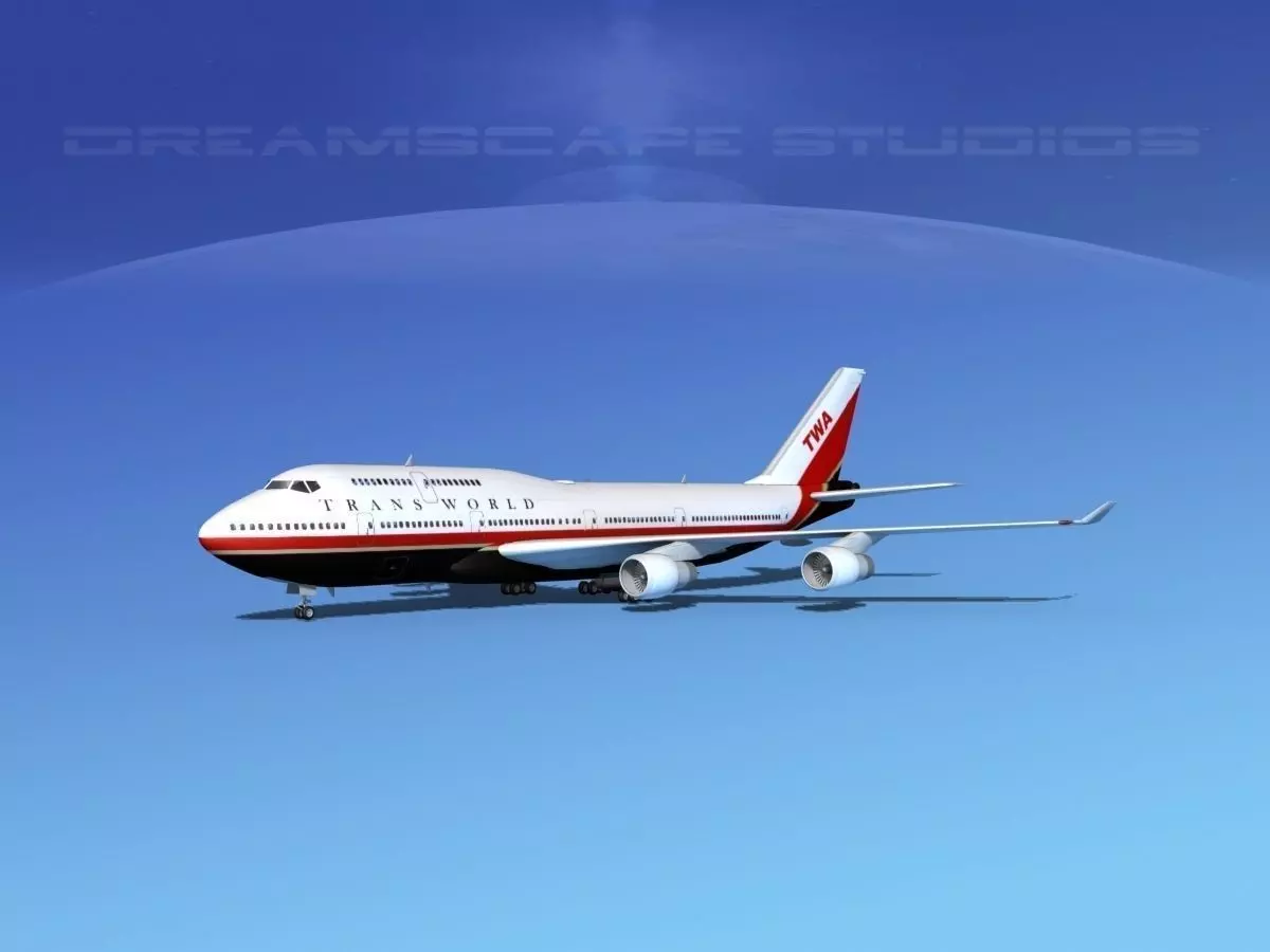 Boeing 747-400 TWA 2 3D model_0