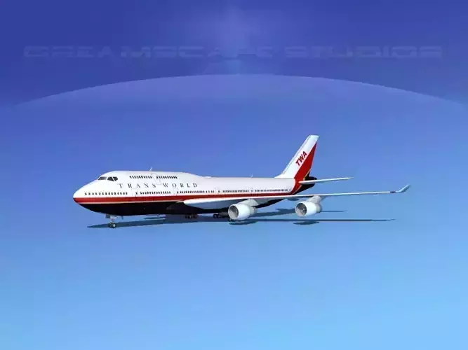 Boeing 747-400 TWA 2 3D model