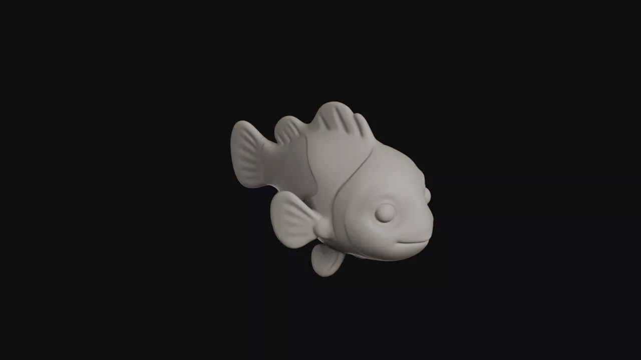 Cartoon Clownfish 3D print model