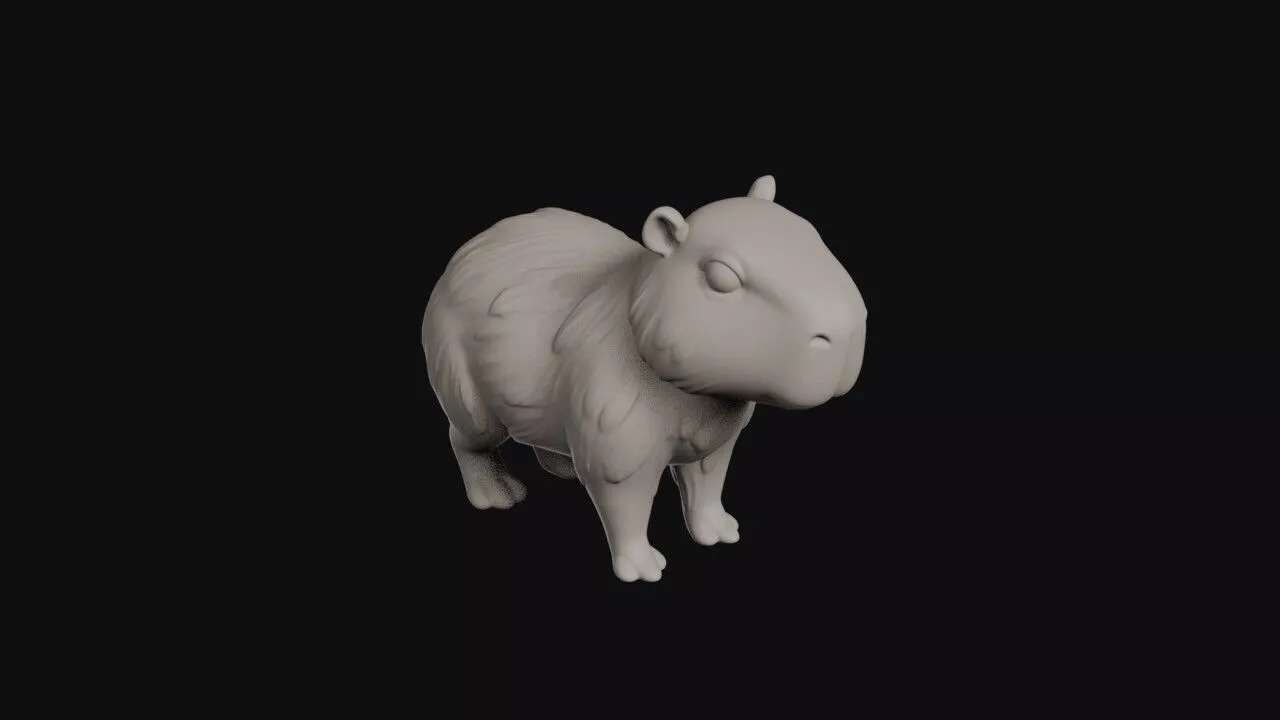 Cartoon Capybara 3D print model