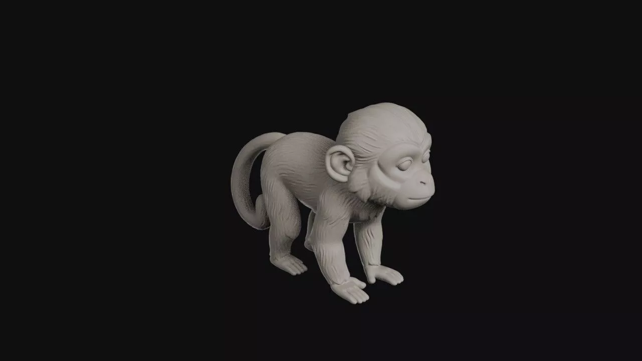 Cartoon Capuchin Monkey 3D print model