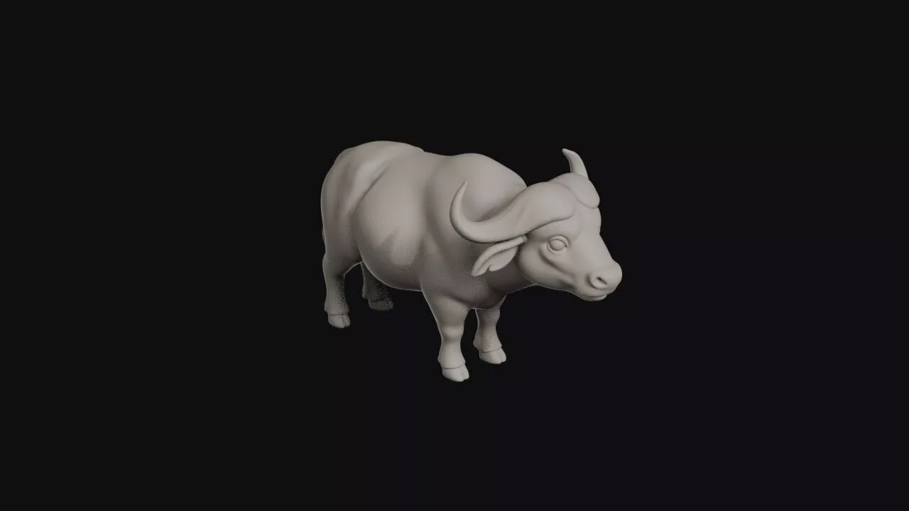 Cartoon Cape Buffalo 3D print model