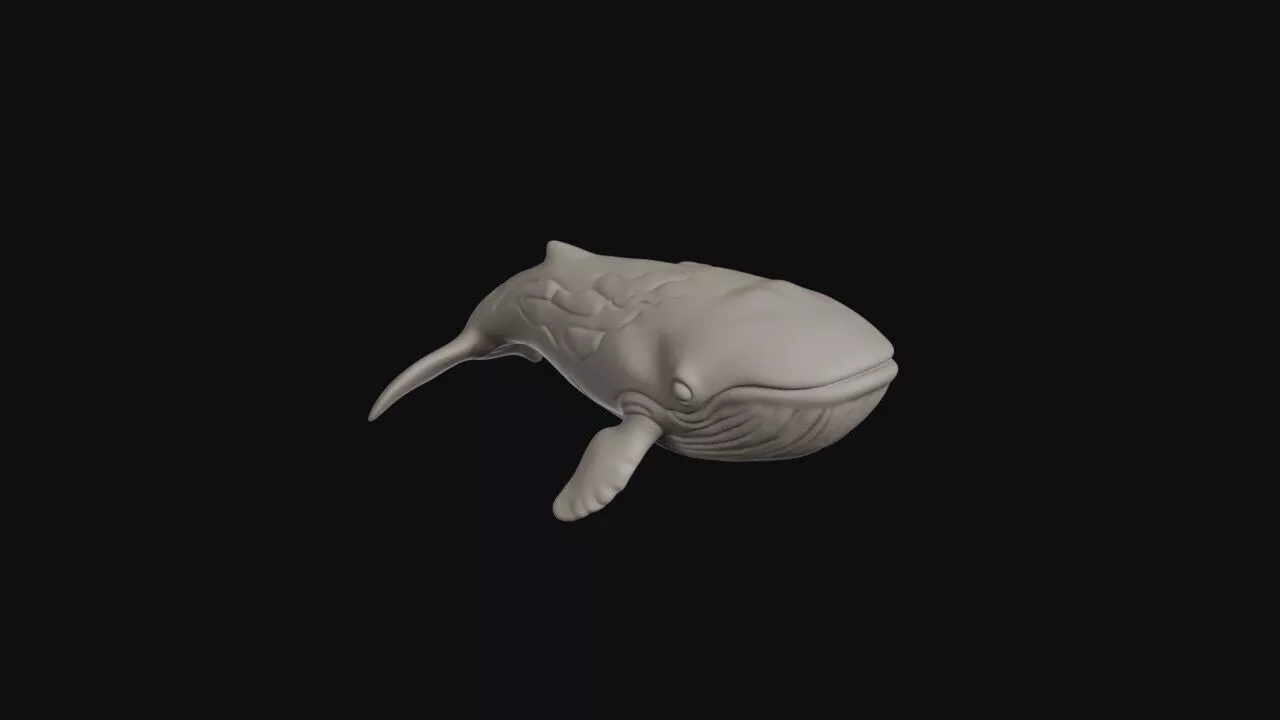 Cartoon Blue Whale 3D print model