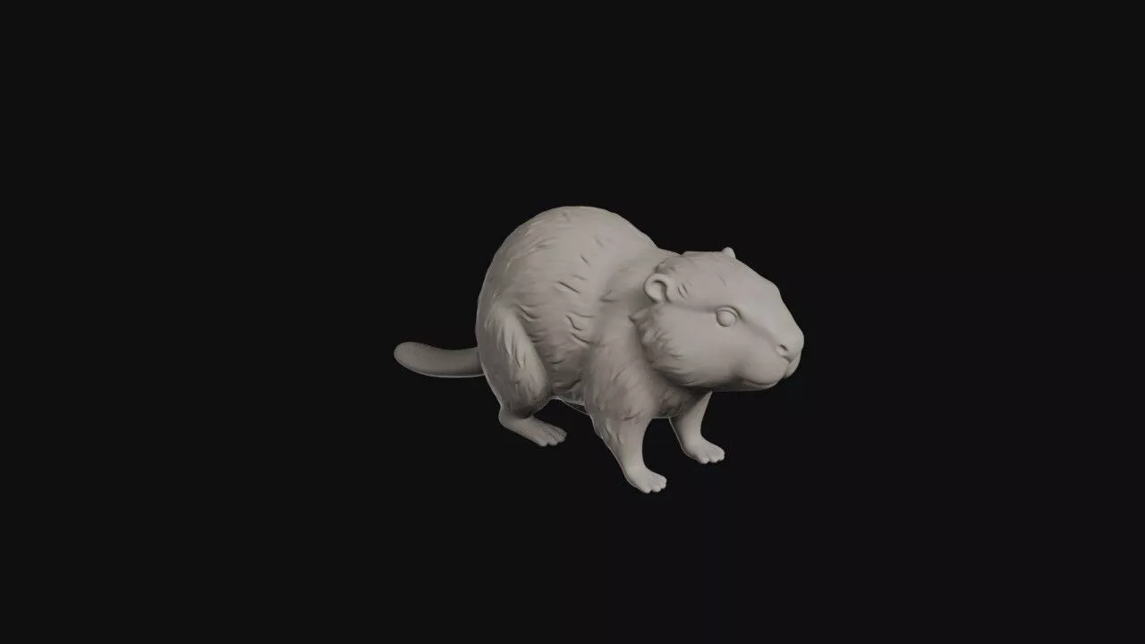 Cartoon Beaver 3D print model