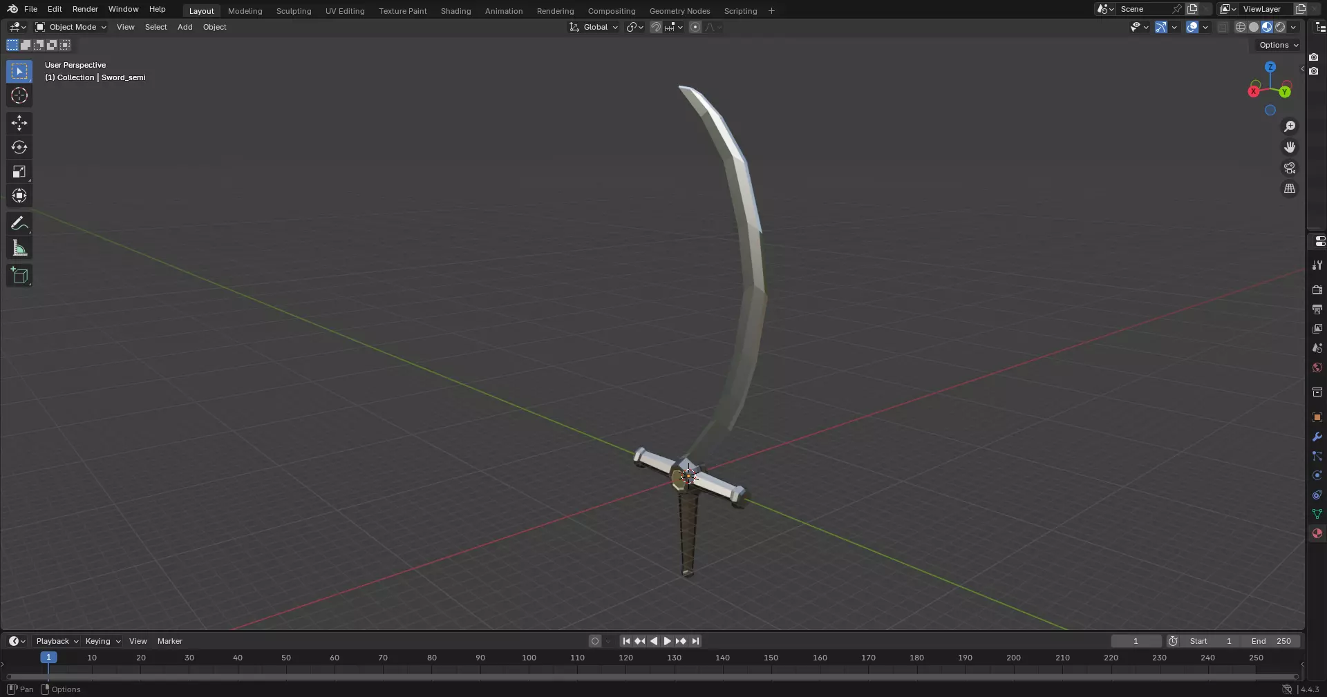 Arab moon sword Espada lunar arabe 3D print model