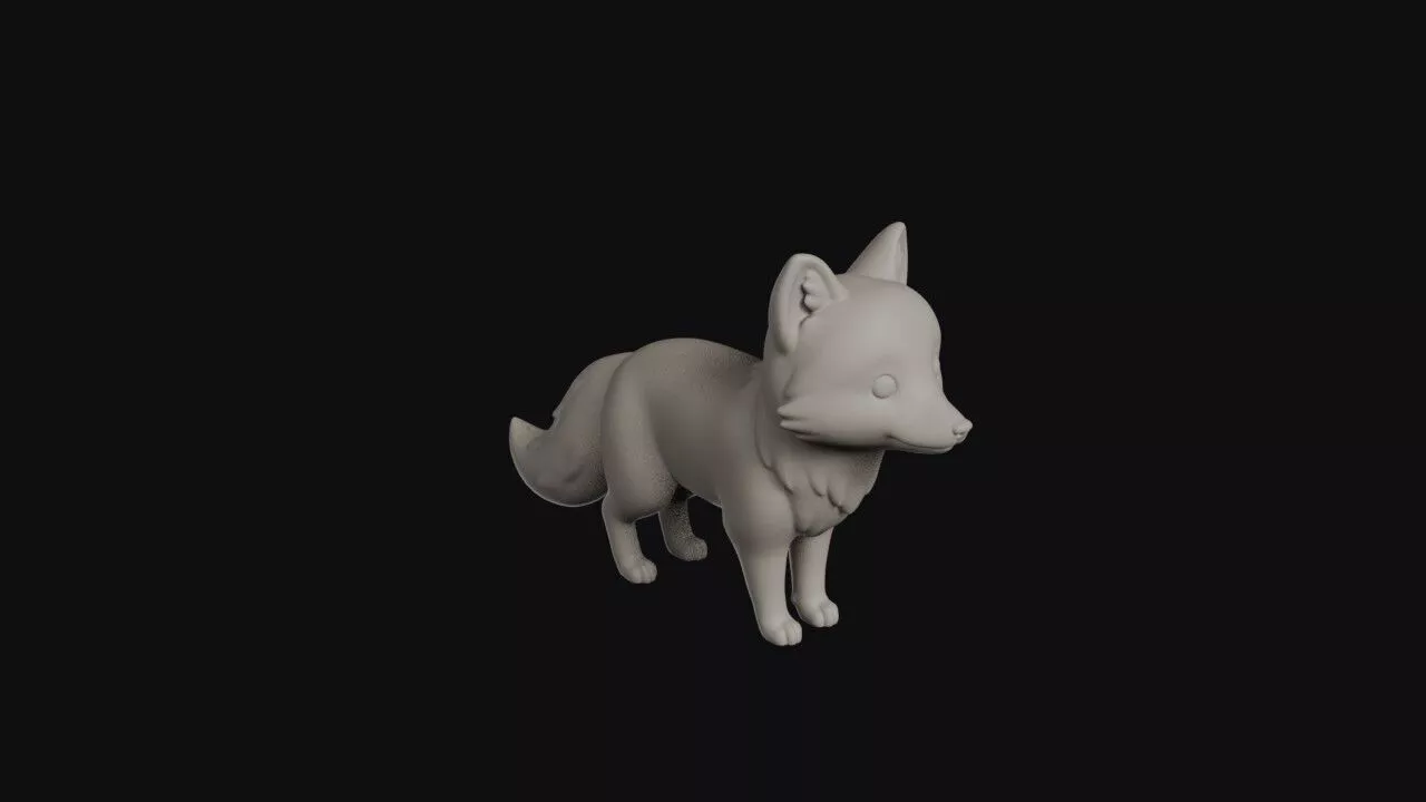 Cartoon Arctic Fox 3D print model