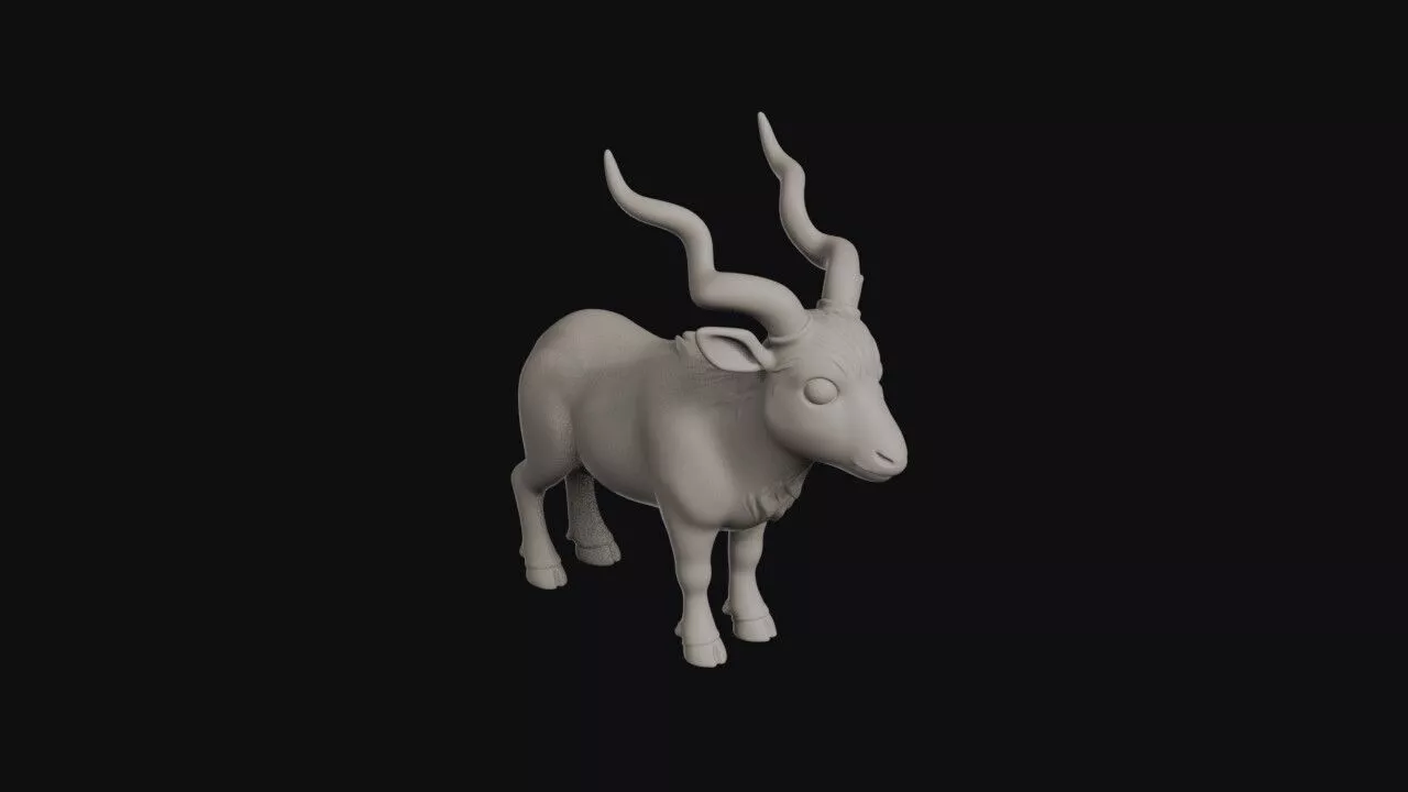 Cartoon Addax 3D print model