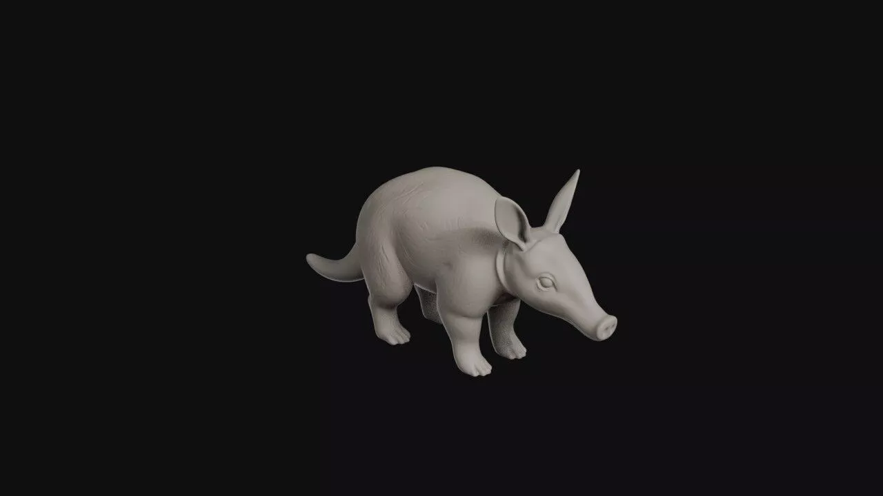 Cartoon Aardvark 3D print model