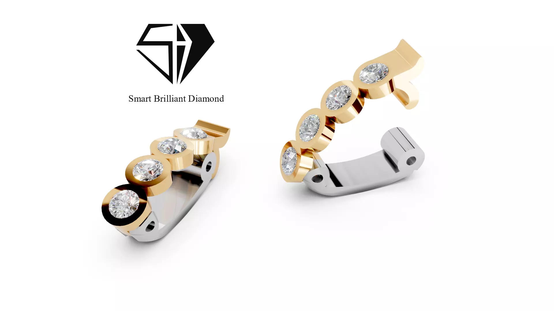 Gold Push Clasp Bracelet Chain Premium Jewelry 3D Model gl0050 3D print model