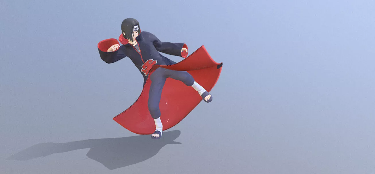 ITACHI UTCHIHA Akatsuki Twist Kick fbx 3D model