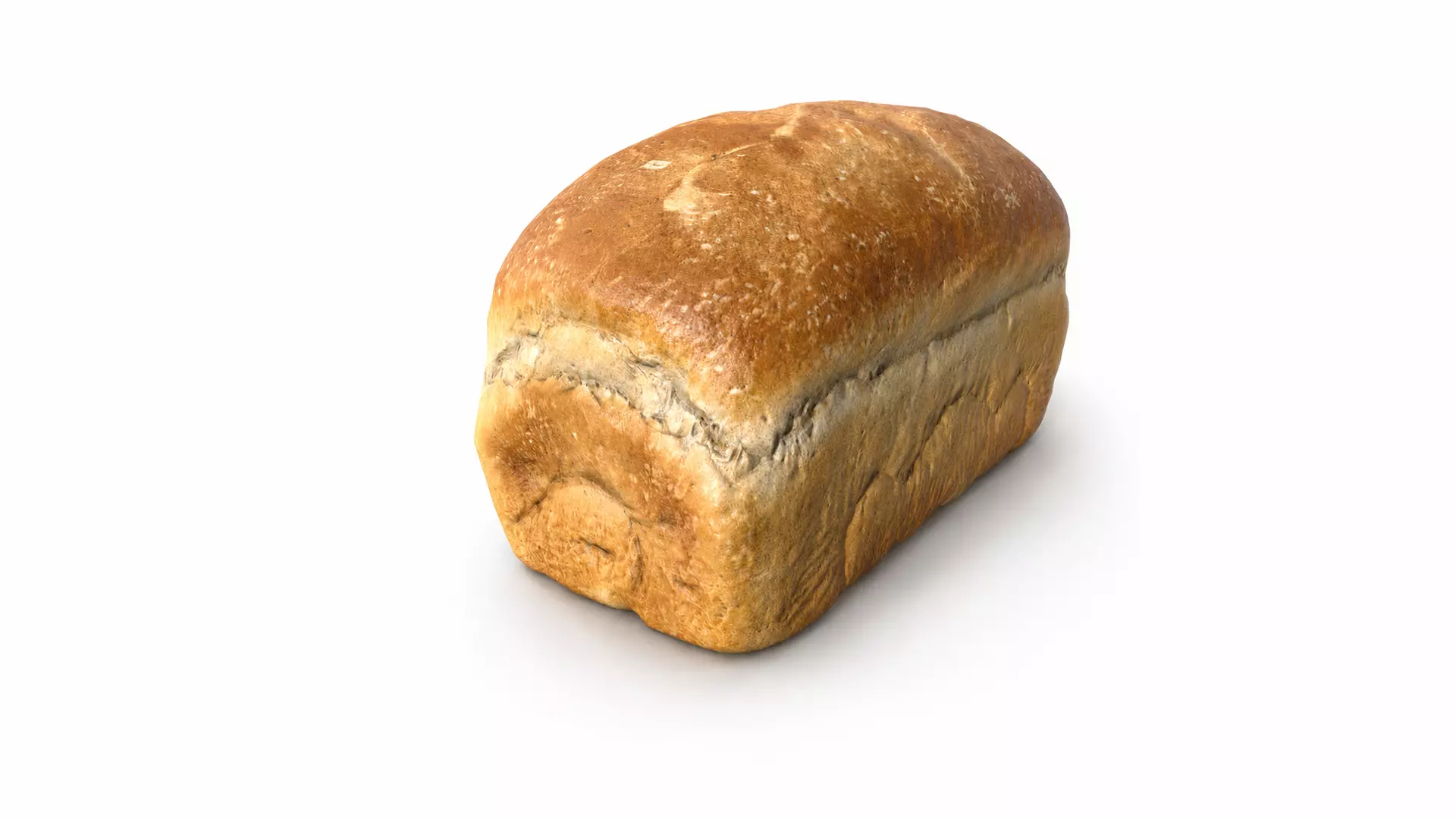 White Sandwich Bread Loaf - Clean Topology 3D Model Low-poly 3D model