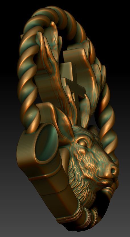 Deer with cross 3D print model_7