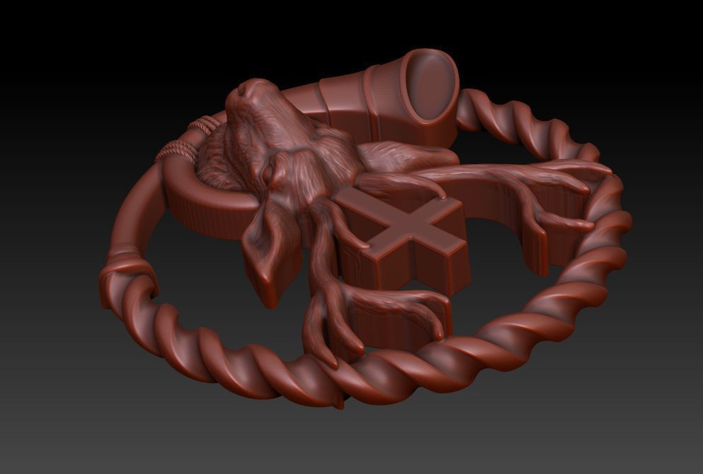 Deer with cross 3D print model_13