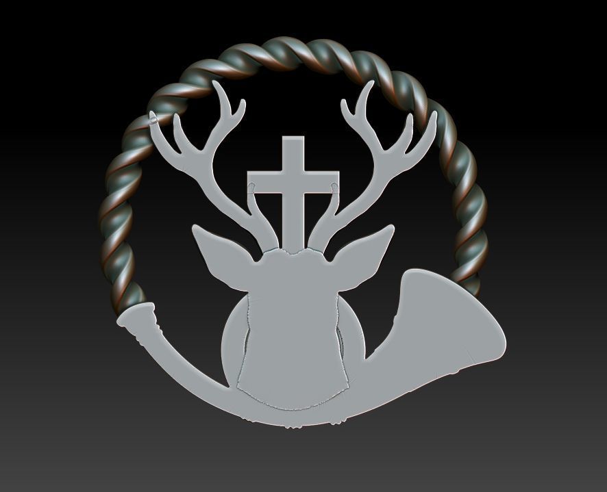 Deer with cross 3D print model_5