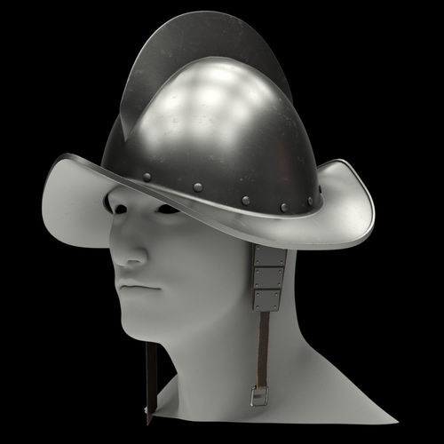 Spanish Medieval Knight Morion Helmet 3D model