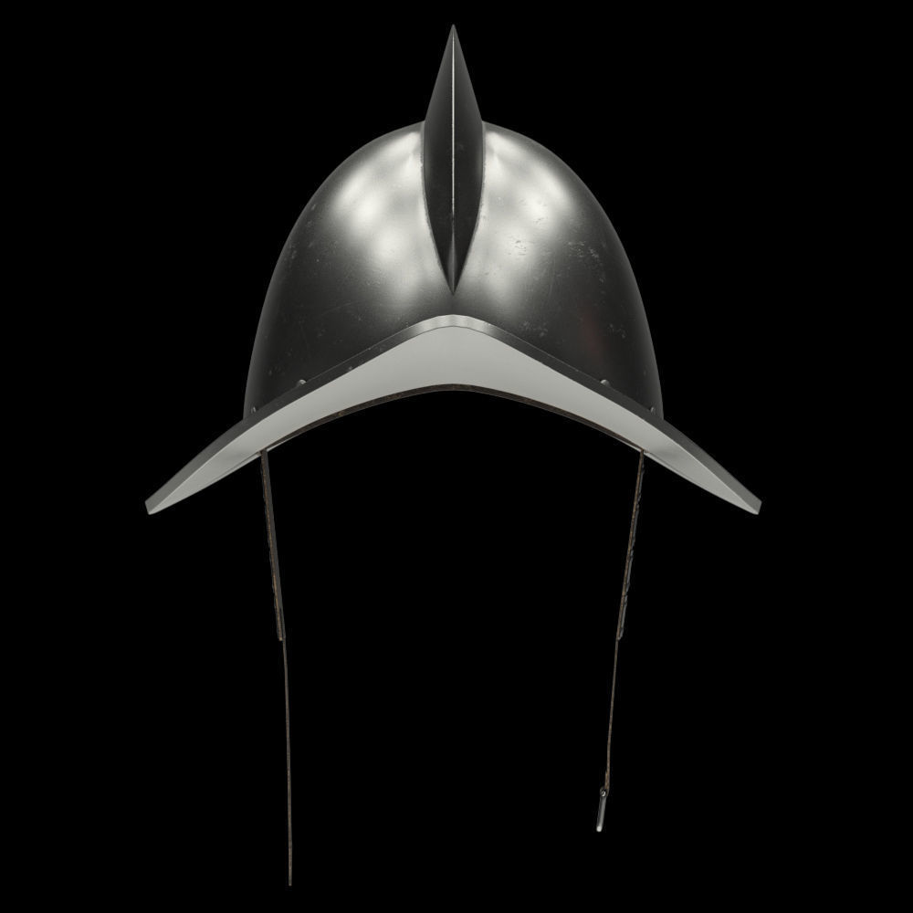 Spanish Medieval Knight Morion Helmet 3D model_3
