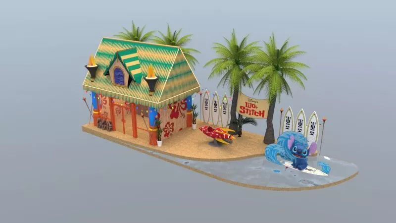 Hawaiian Beach House Exhibition Booth 3D model