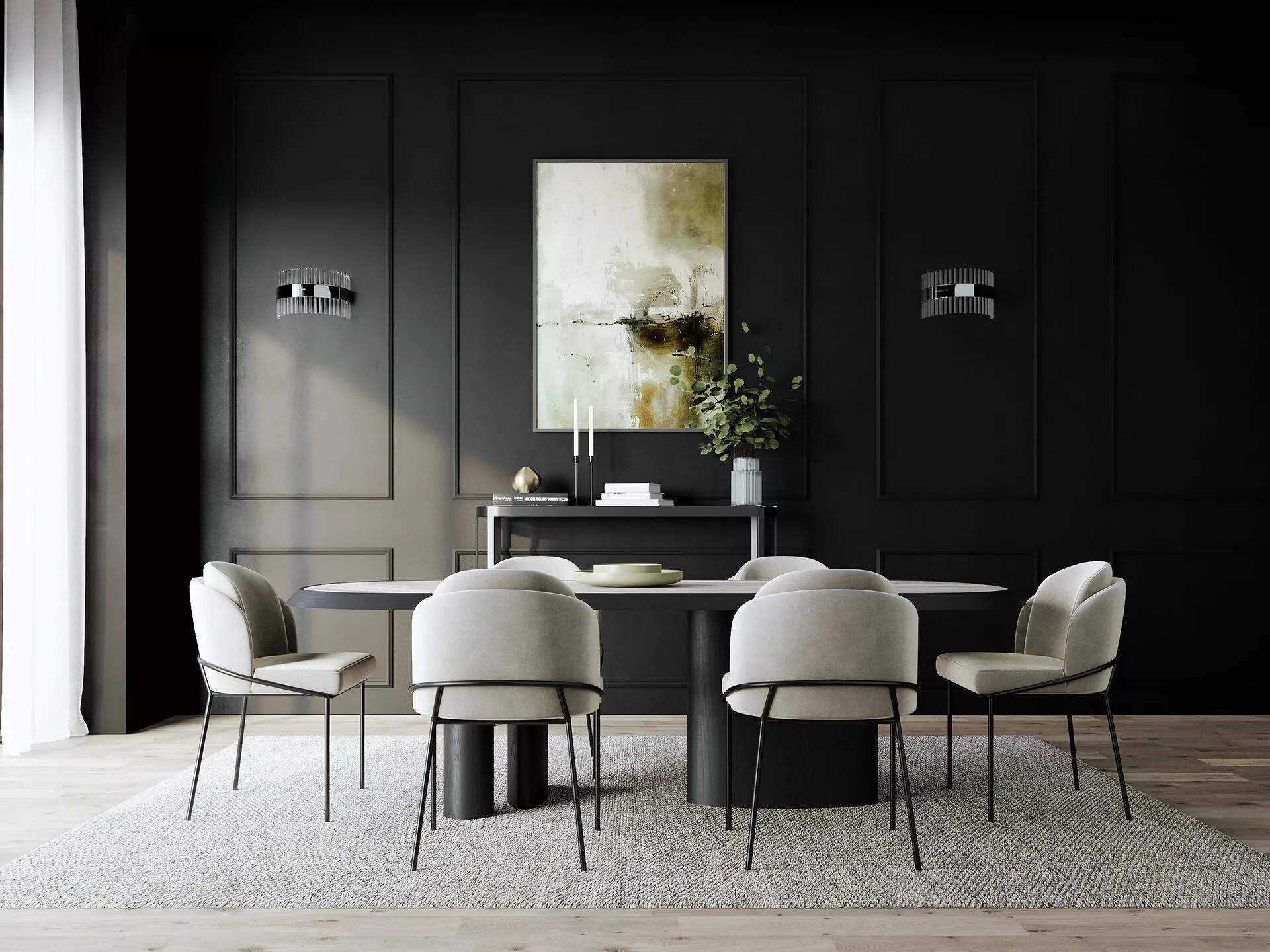 Interior dining room scene 02 3D model