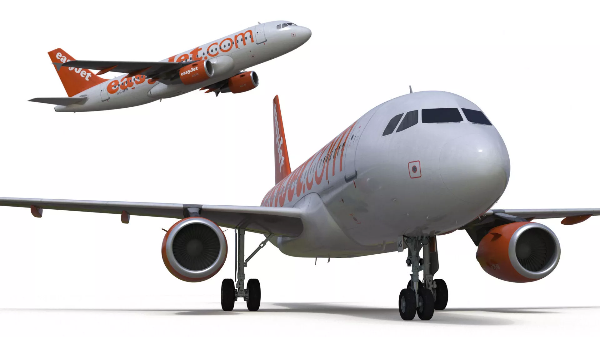 EasyJet Airbus A319 Commercial Jet Rigged 3D model