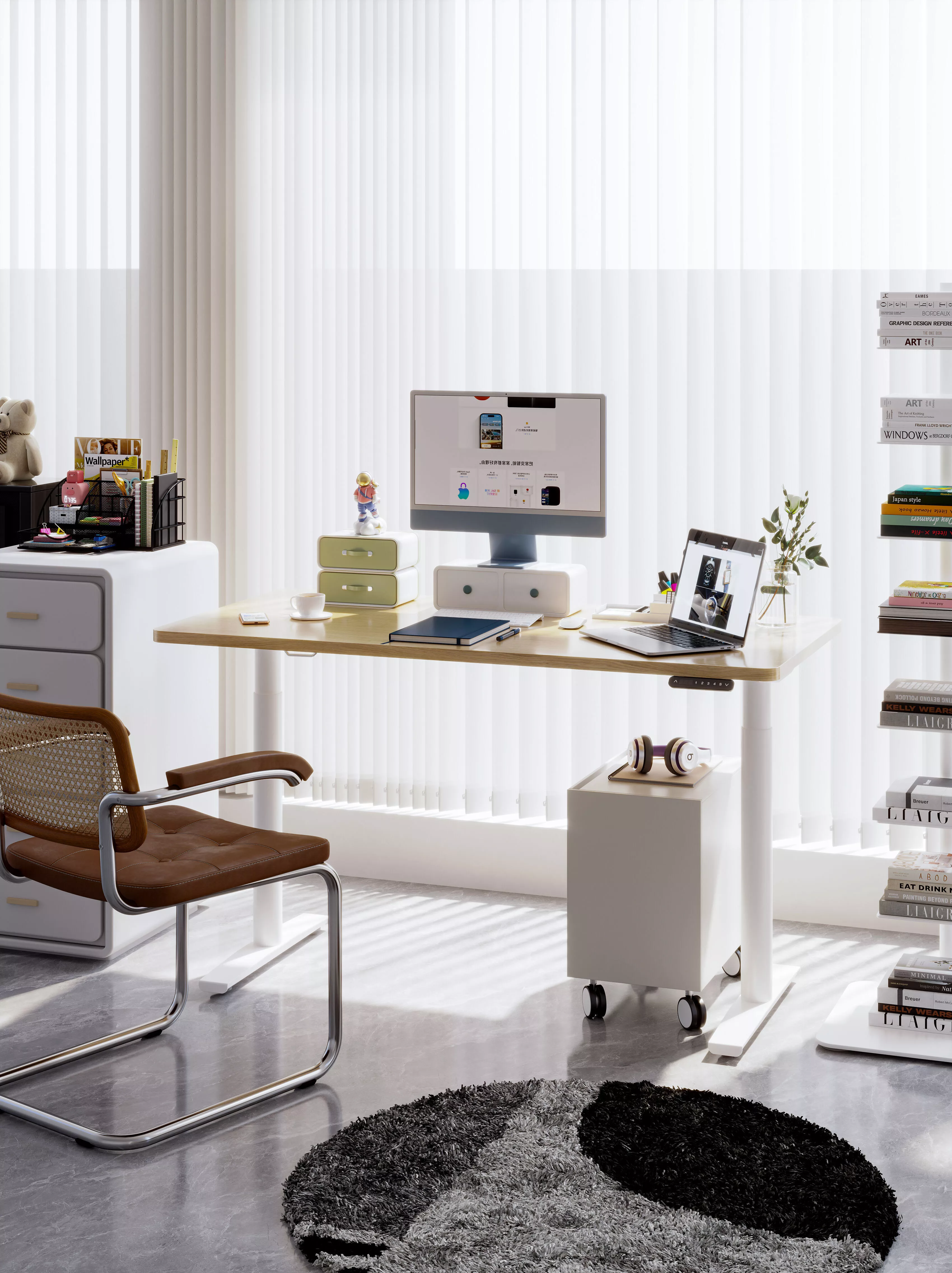 Home office adjustable desk 3D model