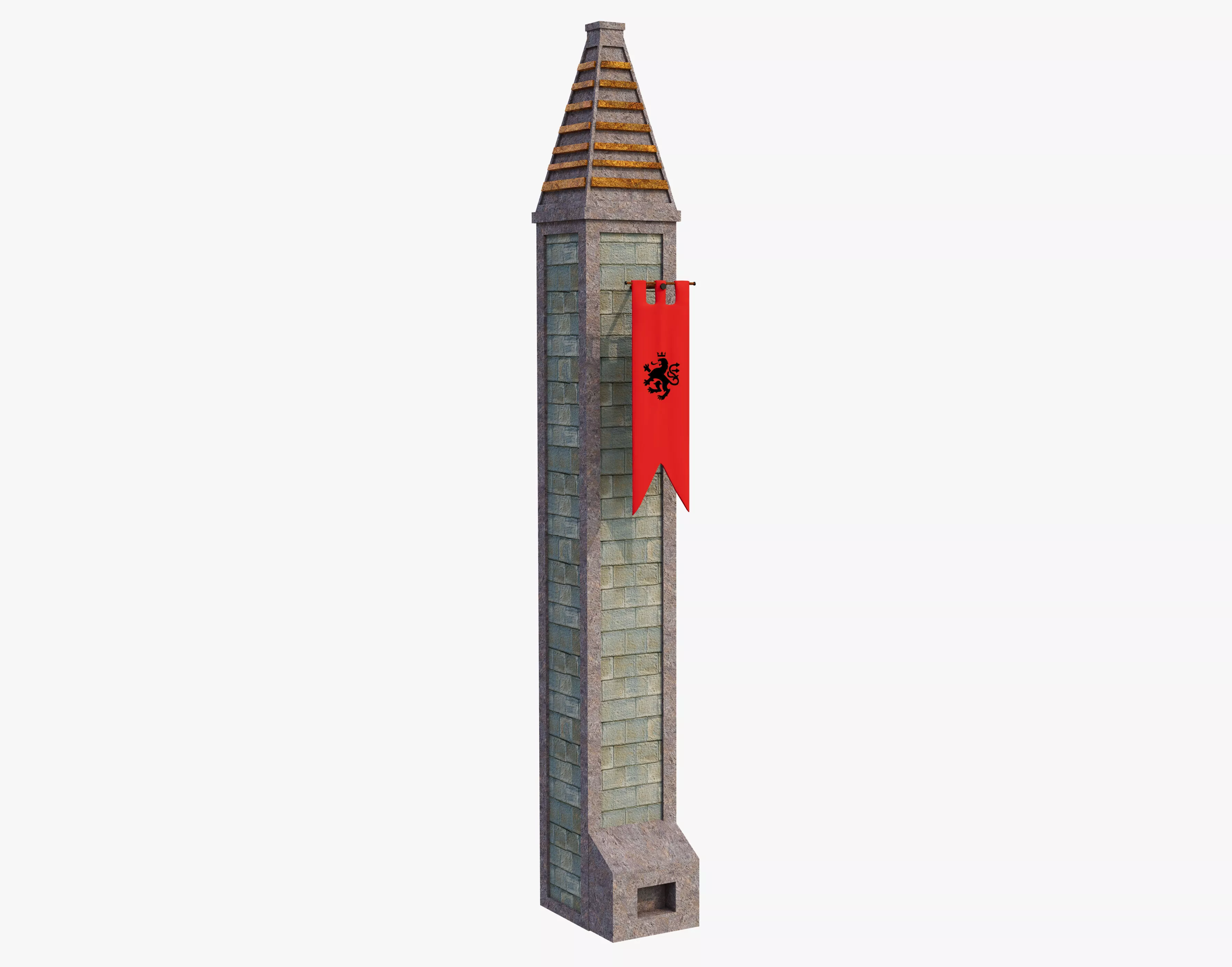 Fantasy Ancient Column Flag Free 3D model