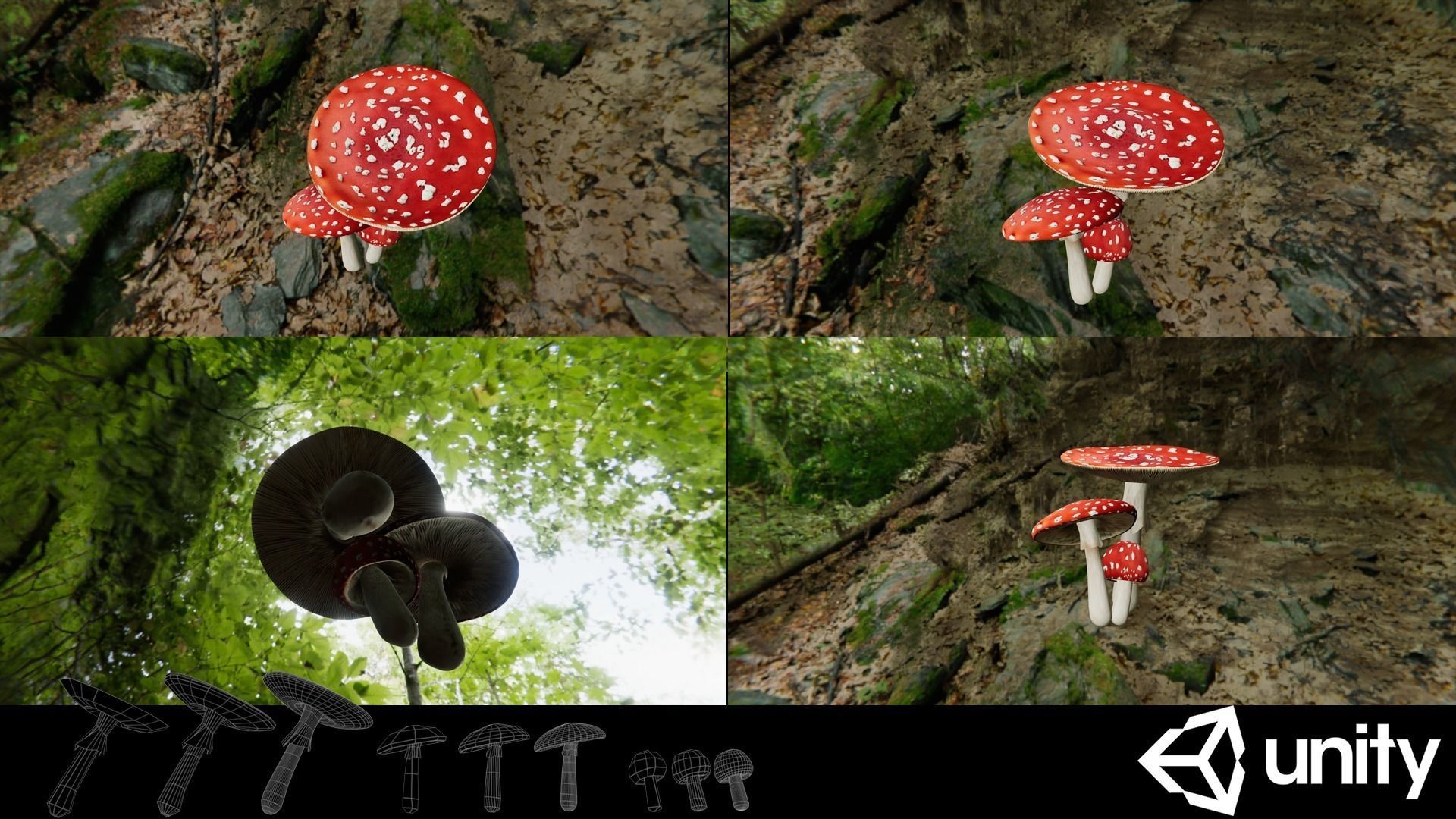 Game ready PBR Mushrooms 3D model SET 3 how to grow at home Low-poly 3D model_6