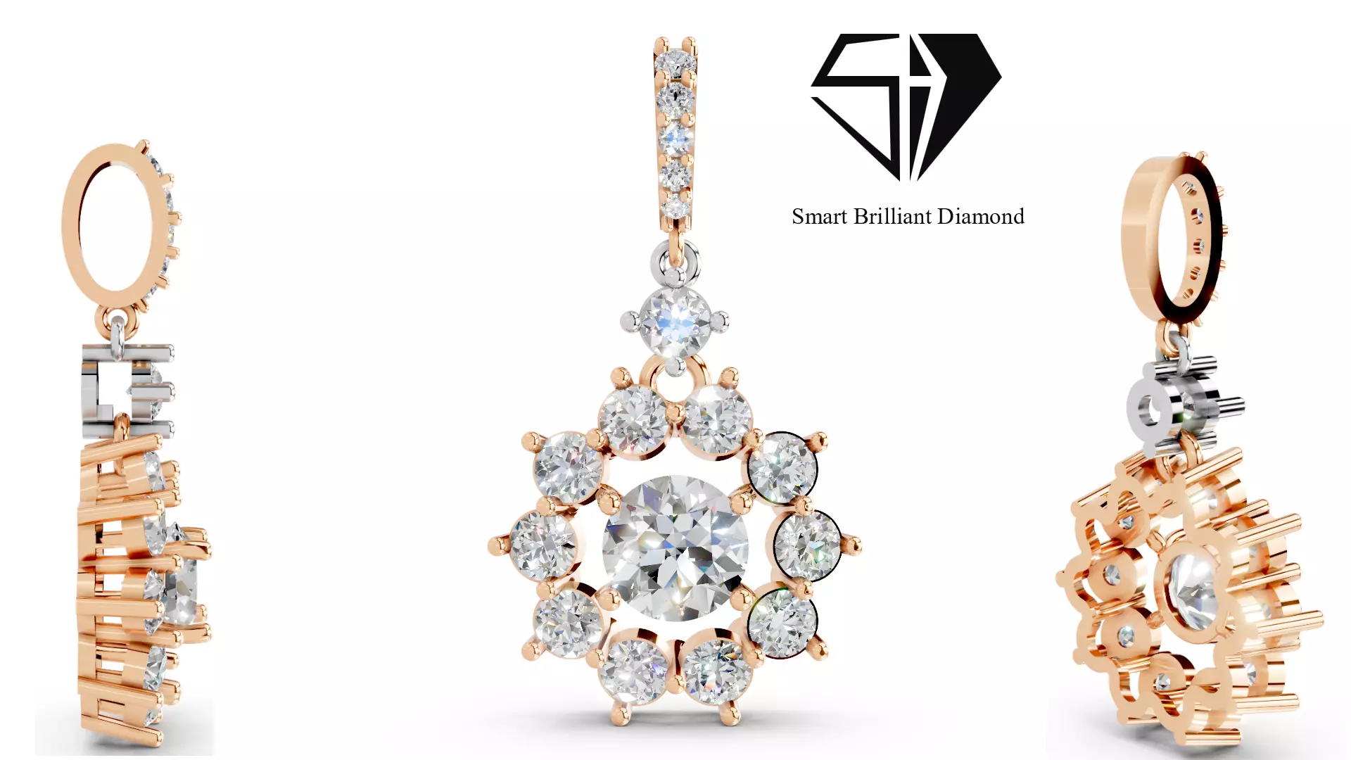 Luxury Gold Pendant Elegant Womens Fine Jewelry 3D jp0473 3D print model