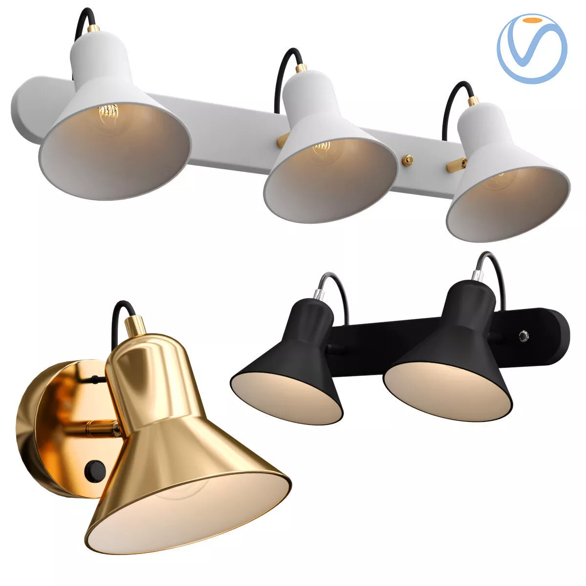 WITH SWITCH WALL LAMP 3D model