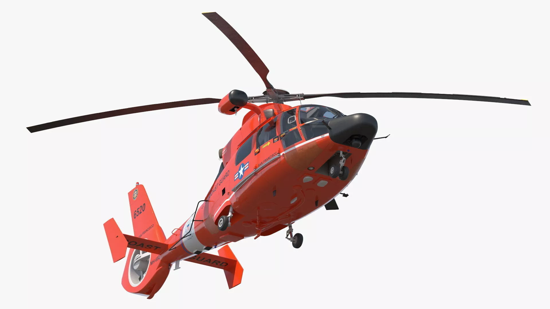 Eurocopter MH 65 Dolphin Coast Guard Rigged 3D model