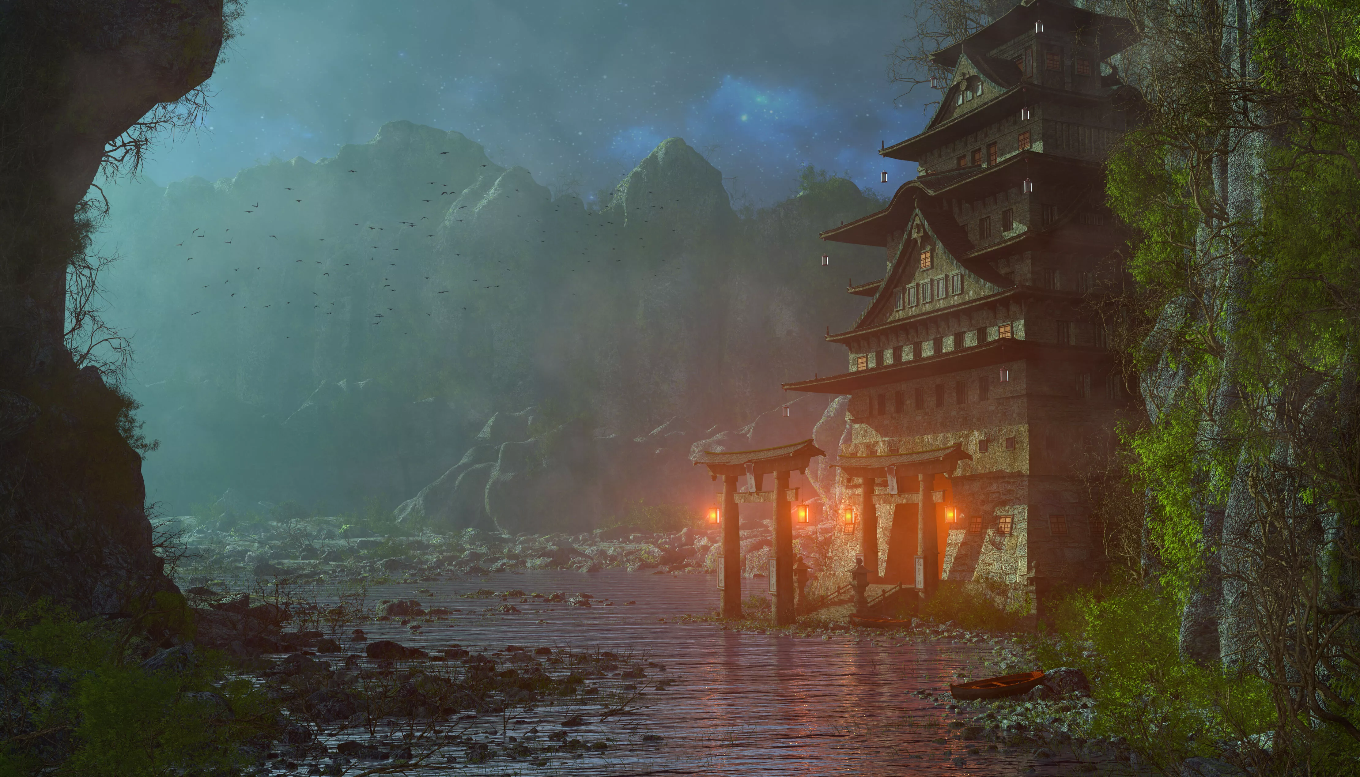 Fantasy Asian Tower 3D model