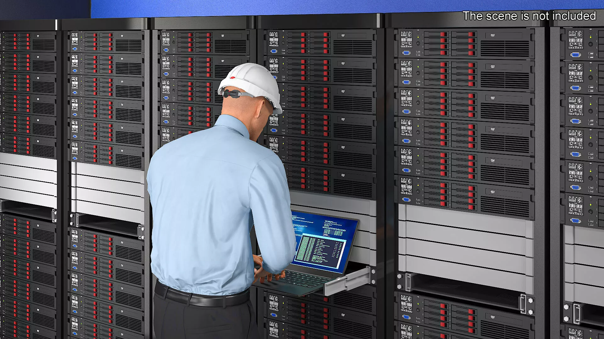 System Administrator by Server Rack Rigged 3D model