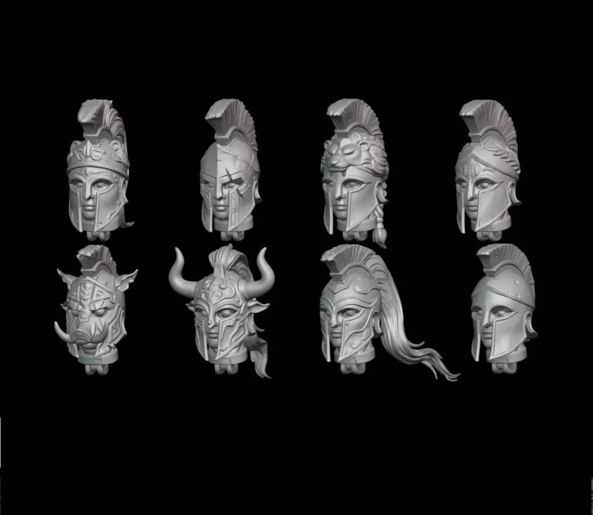 Hoplite Helmets 8 Modular Interchangeable 3D print model