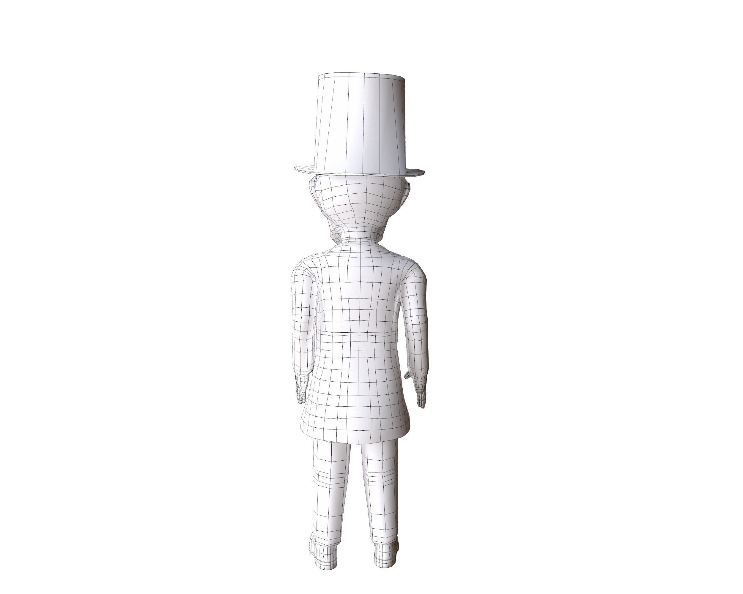 Abraham Lincoln low poly rigged caricature Low-poly 3D model_19