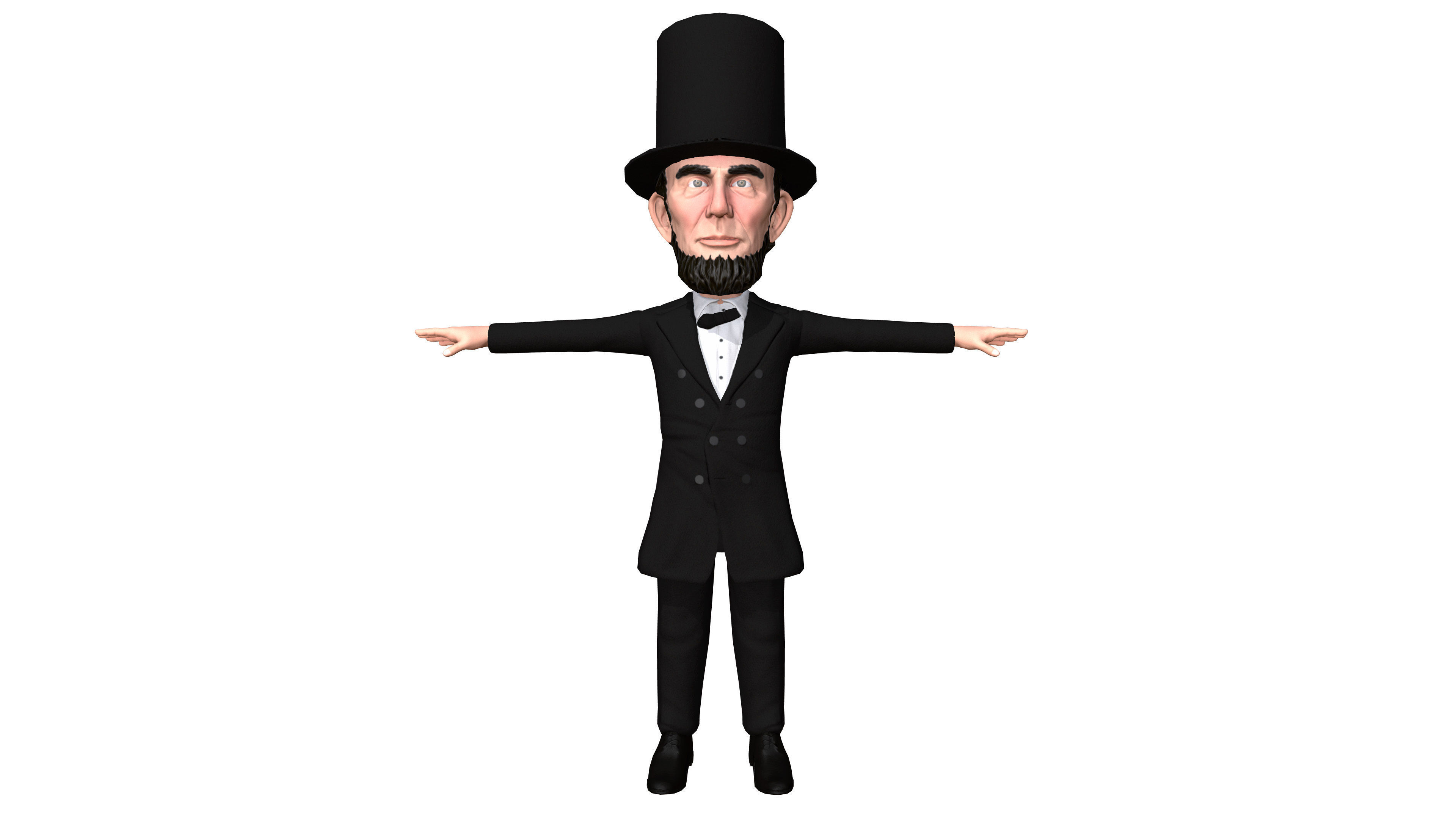 Abraham Lincoln low poly rigged caricature Low-poly 3D model_13
