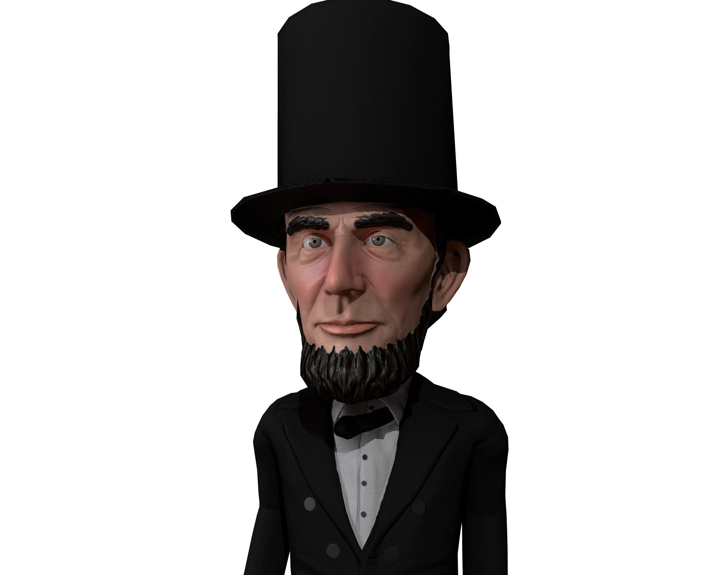 Abraham Lincoln low poly rigged caricature Low-poly 3D model_9