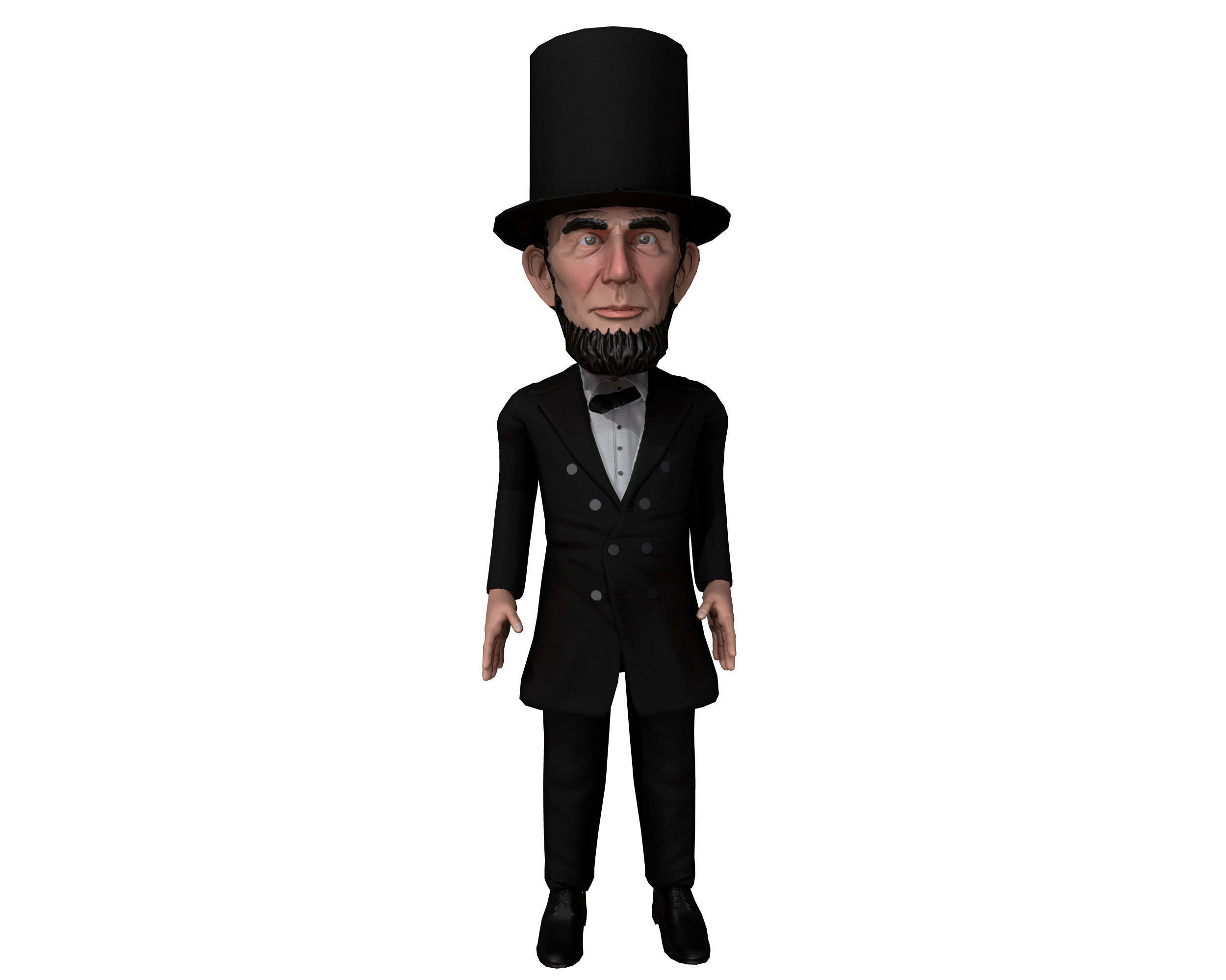 Abraham Lincoln low poly rigged caricature Low-poly 3D model_3