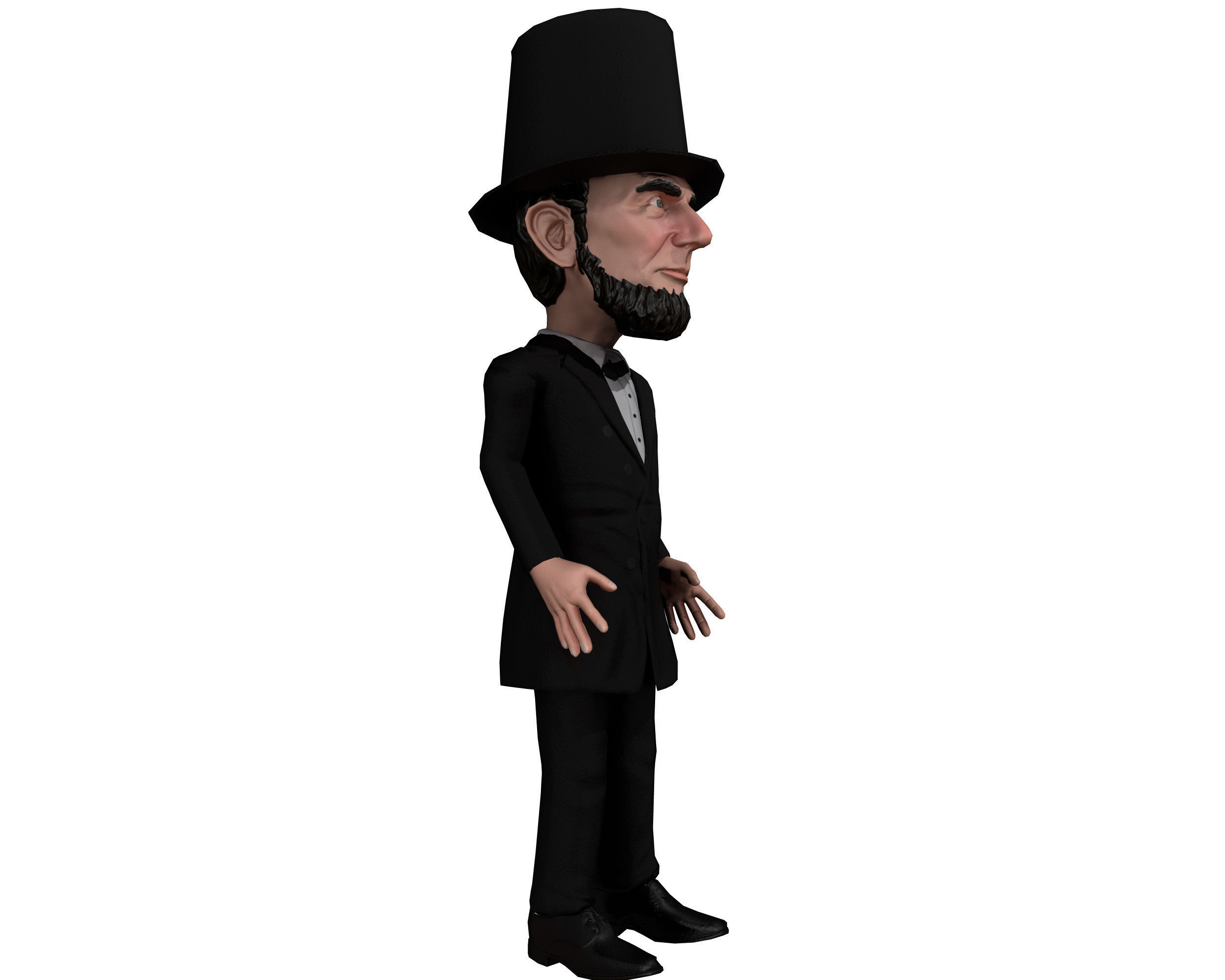 Abraham Lincoln low poly rigged caricature Low-poly 3D model_12