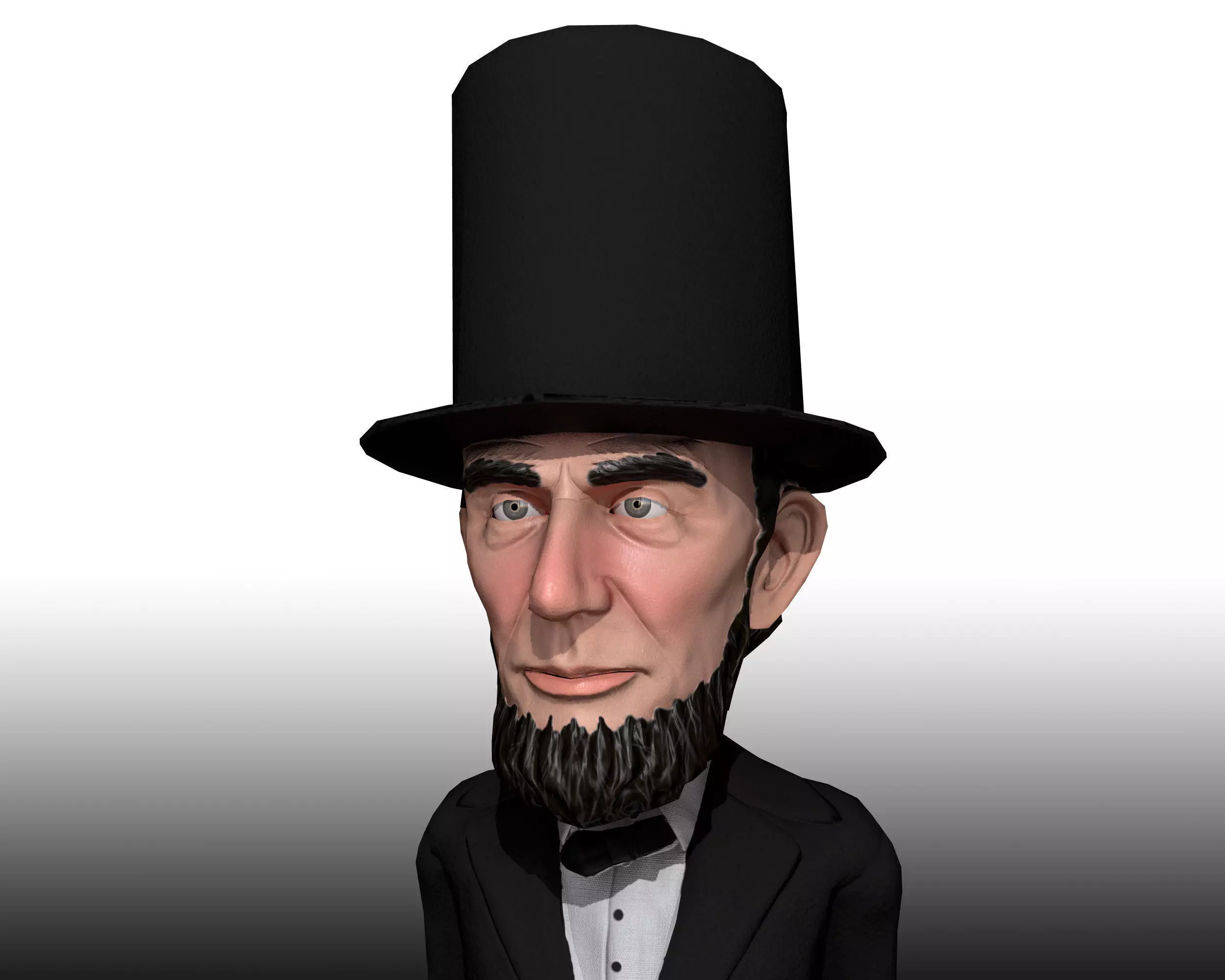 Abraham Lincoln low poly rigged caricature Low-poly 3D model_0
