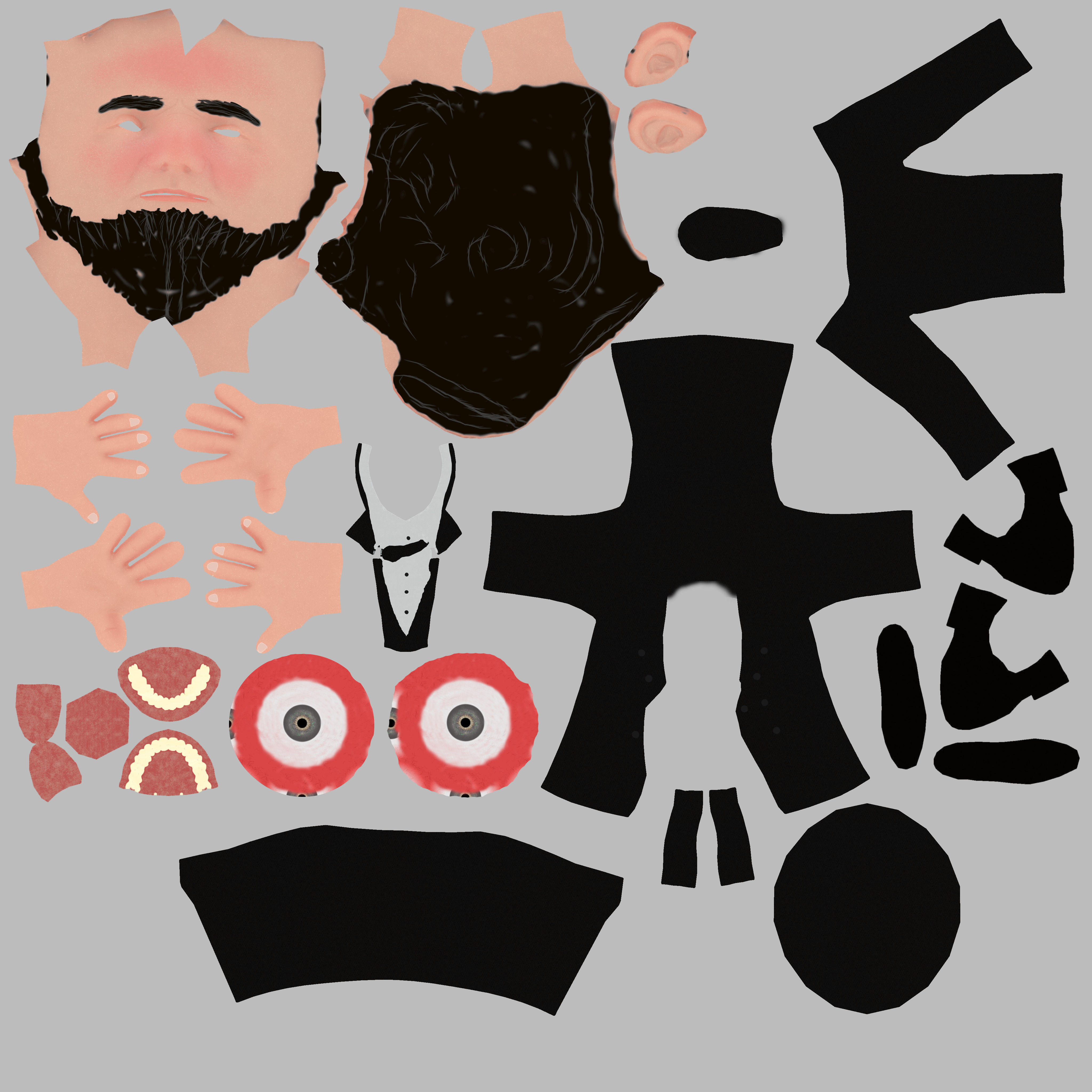 Abraham Lincoln low poly rigged caricature Low-poly 3D model_14