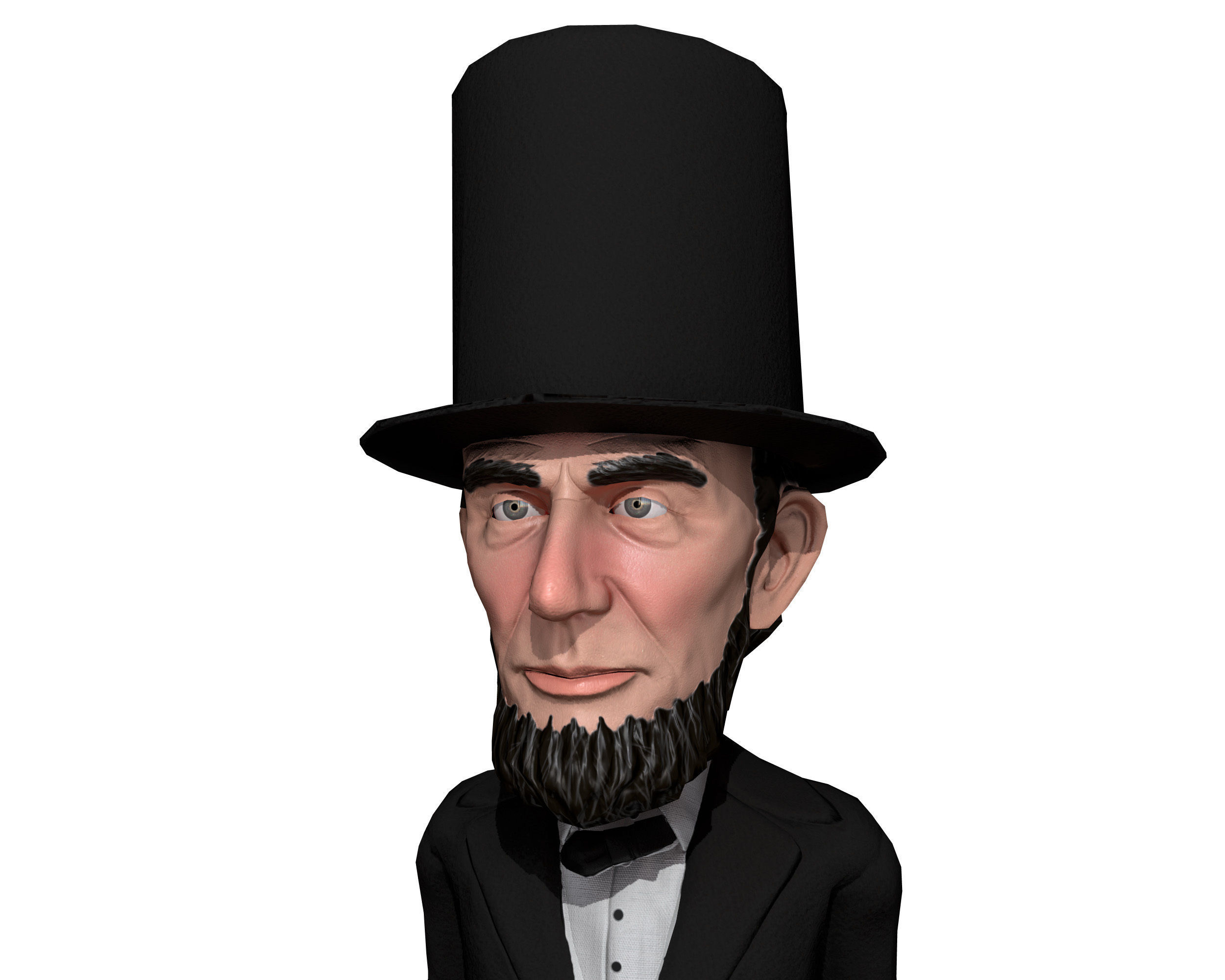 Abraham Lincoln low poly rigged caricature Low-poly 3D model_6