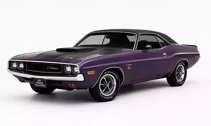 1971 Dodge Challenger Muscle Car Asset For Retro Automotive