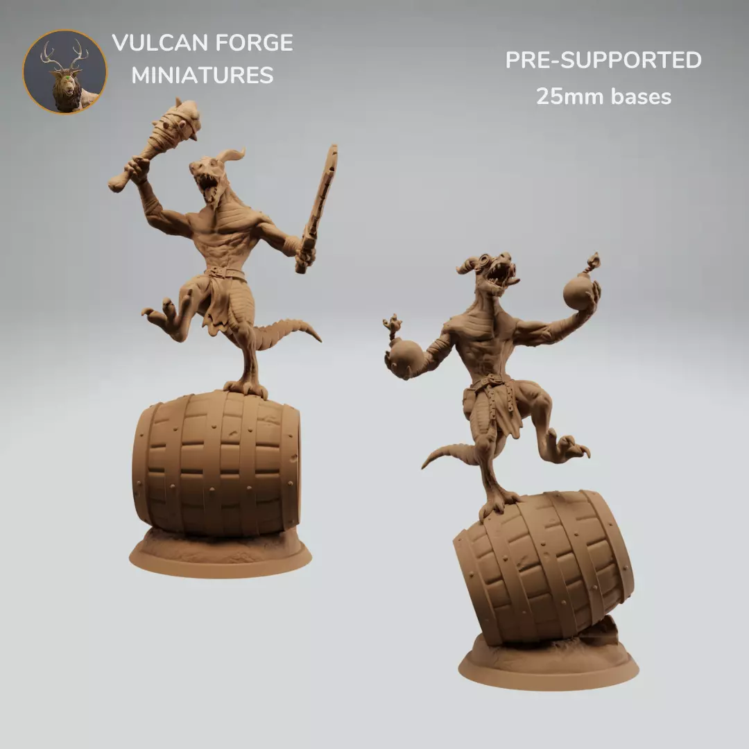 Kobolds on barrel charging 3D print model