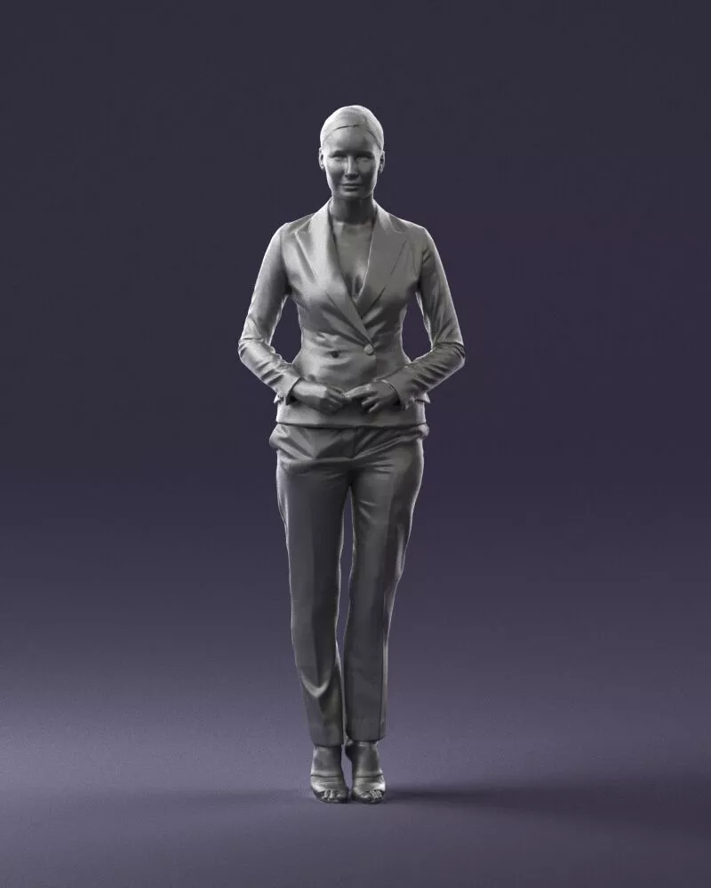 000668 Business Woman Standing Figure STL Model 3D print model