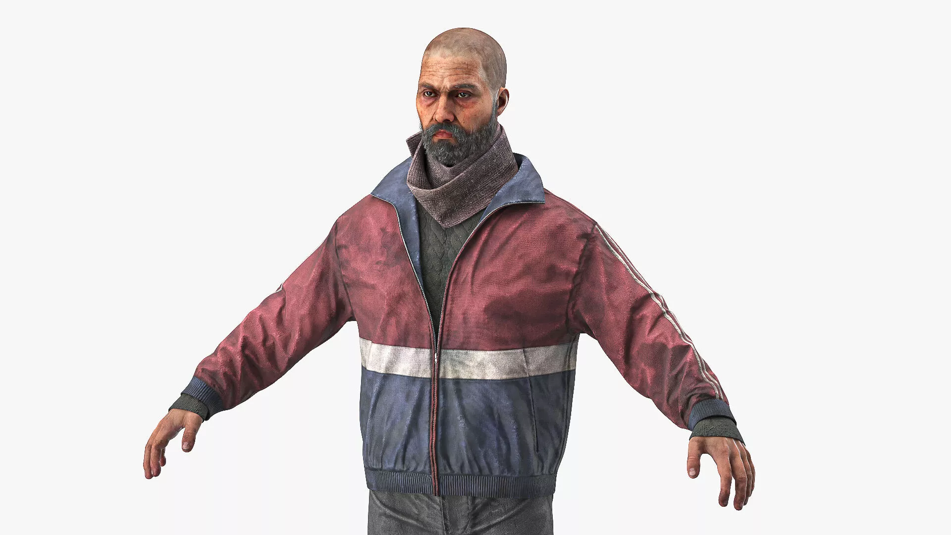 Homeless Man A-Pose 3D model
