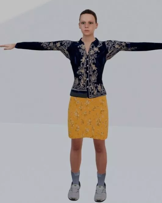 Rigged Game Ready Female Character Free low-poly 3D model