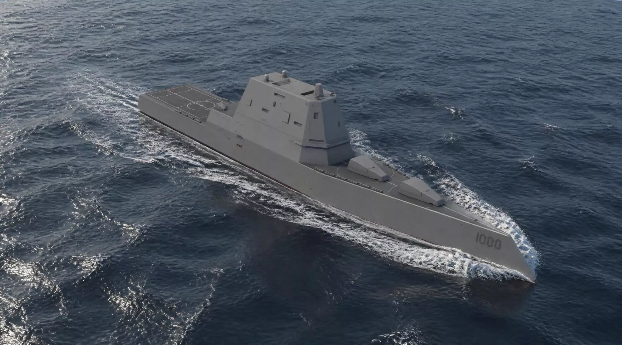 DDG1000 Zumwalt Class Stealth Destroyer US Navy Game Ready 3D model