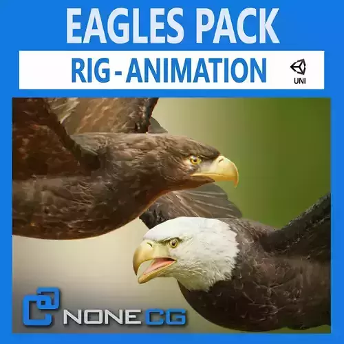 Bald and Golden Eagles v3 - Unity Low-poly 3D model