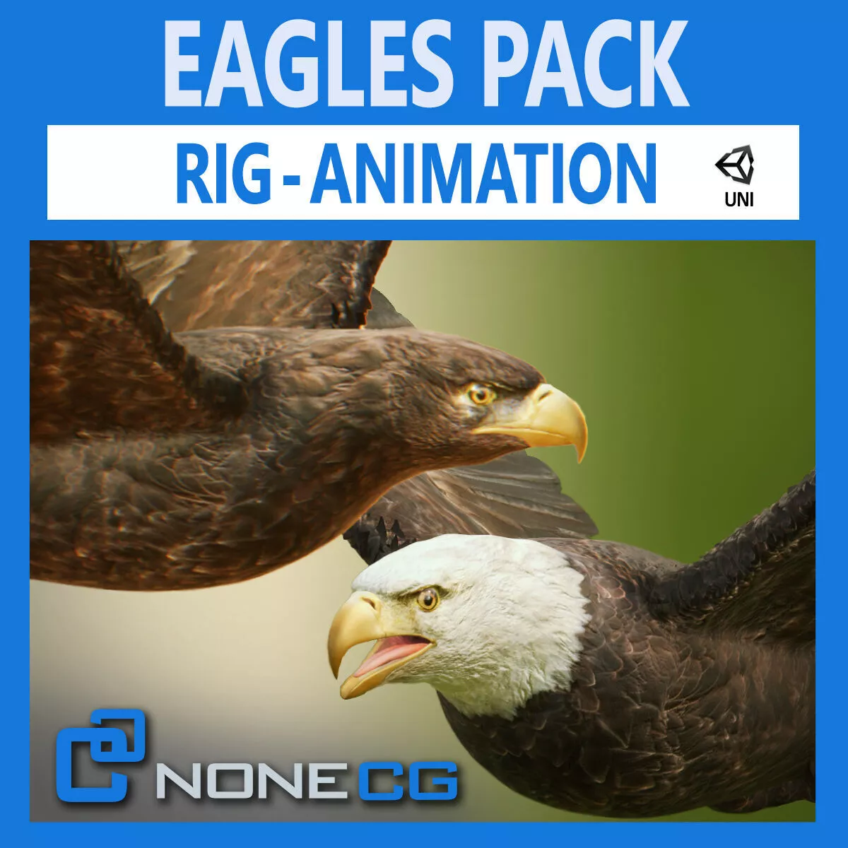 Bald and Golden Eagles v3 - Unity Low-poly 3D model